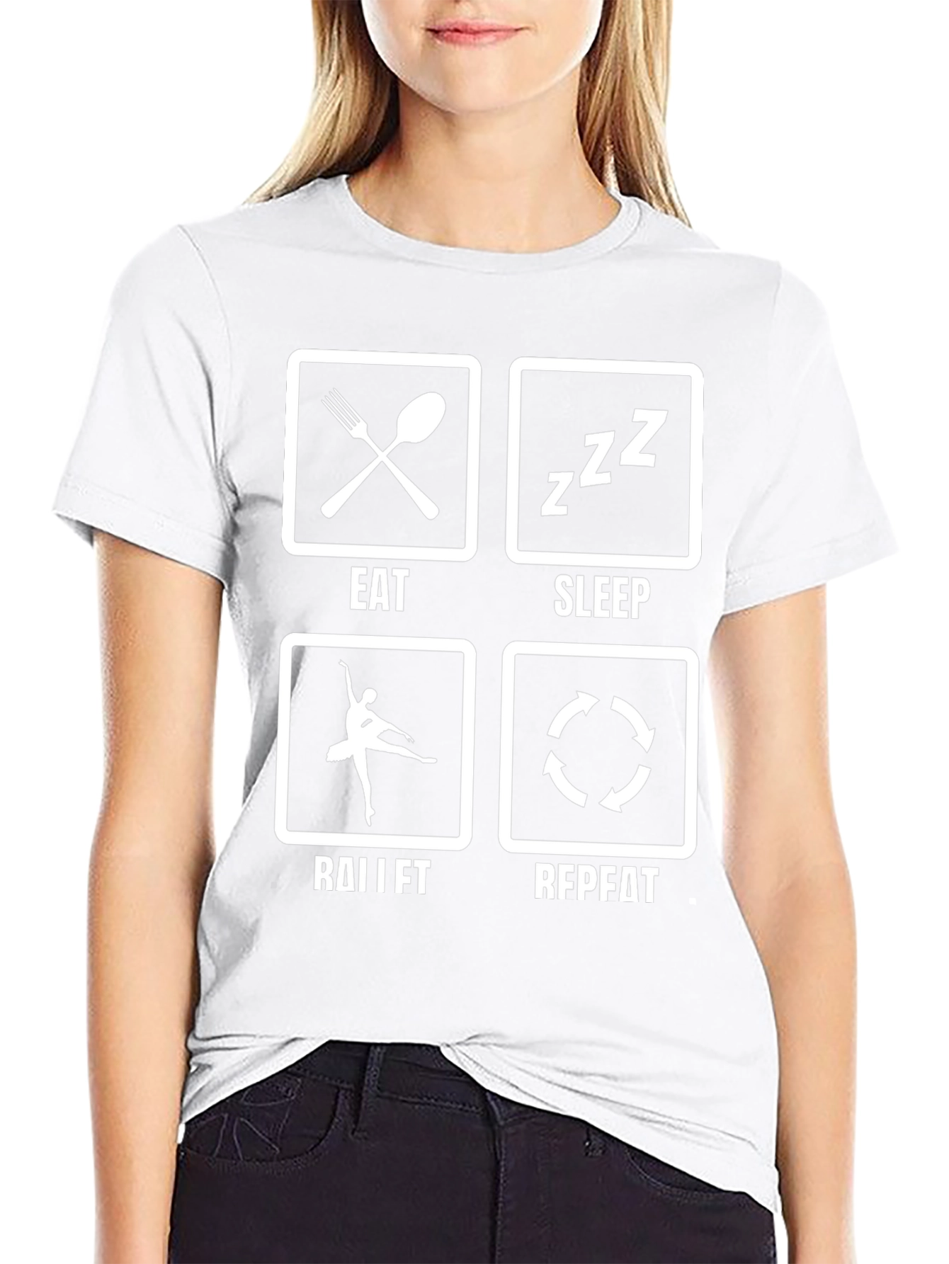 Eat Sleep Ballet Repeat Black T-Shirt