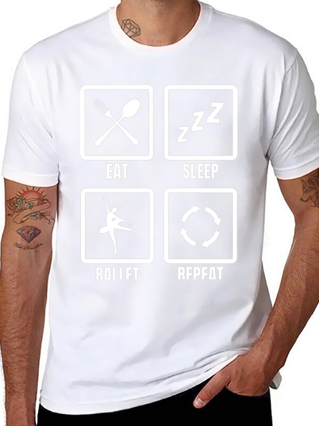Eat Sleep Ballet Repeat Black T-Shirt