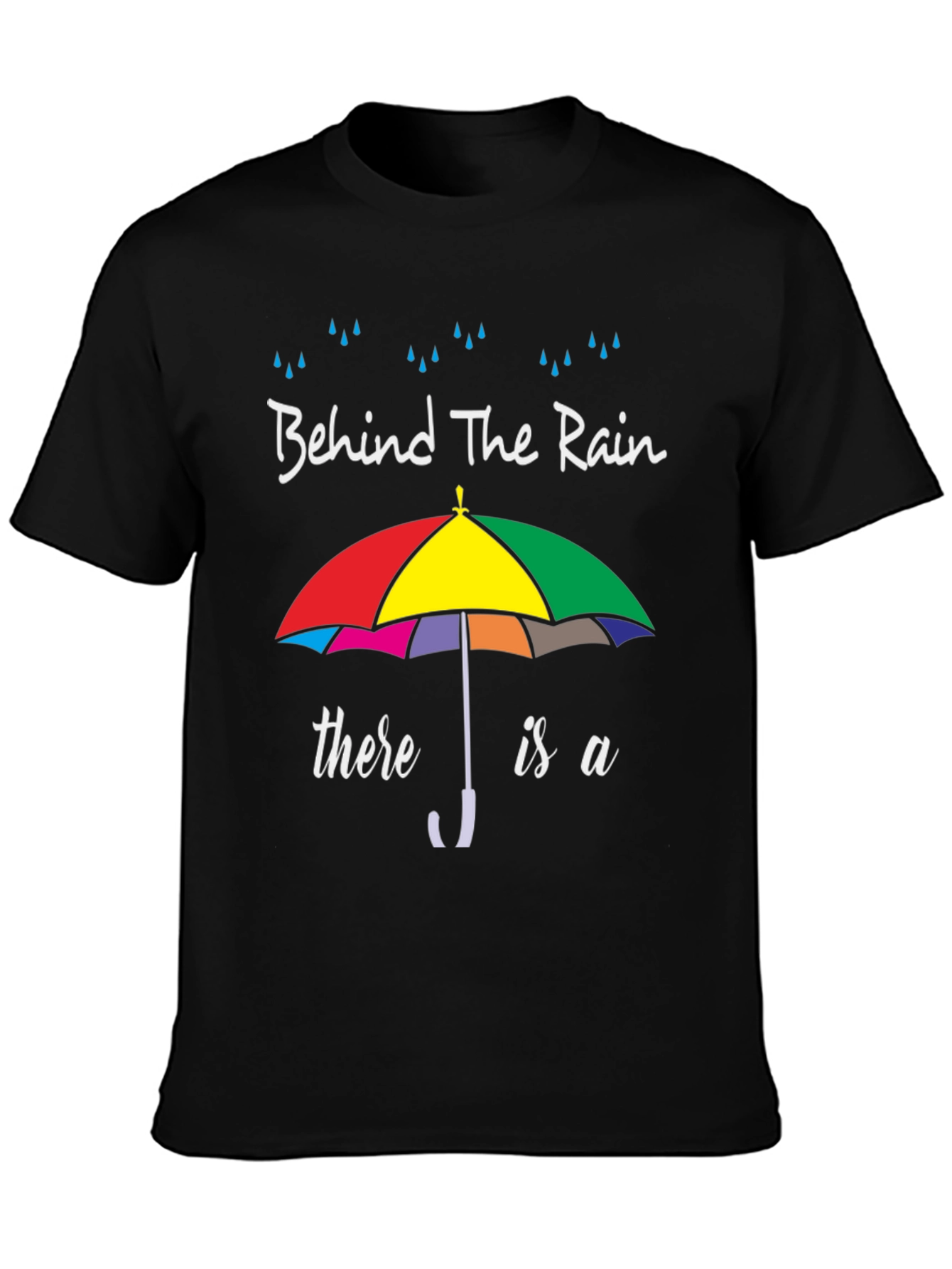 Behind The Rain Umbrella Graphic T-Shirt