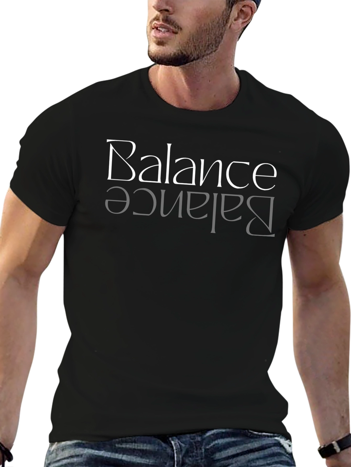 Balance Graphic Tee - Black Crew Neck
