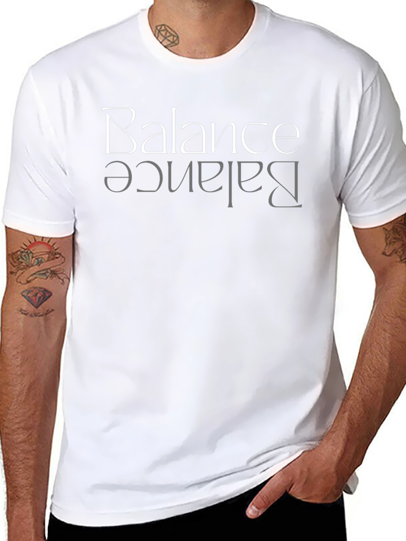Balance Graphic Tee - Black Crew Neck