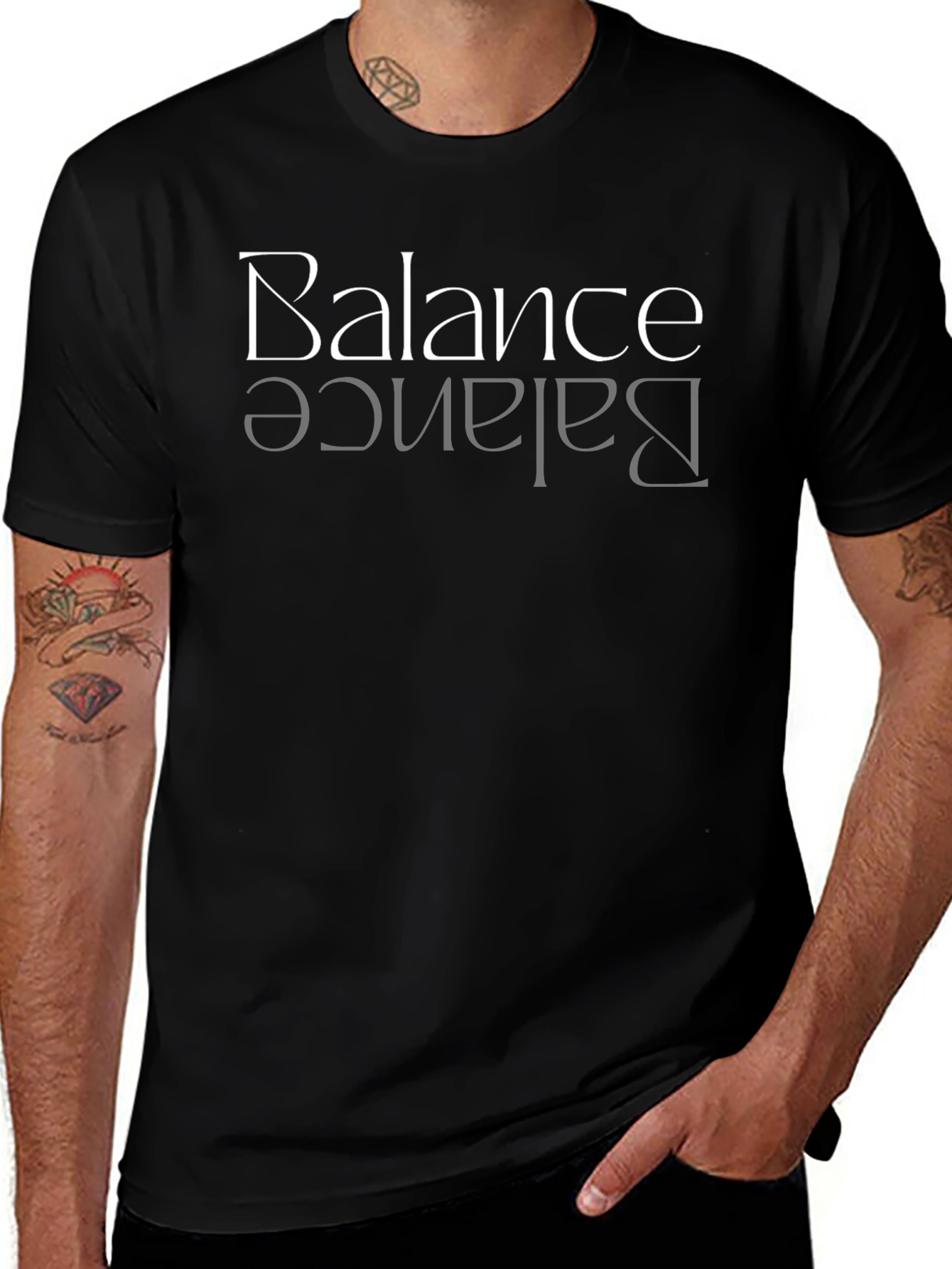 Balance Graphic Tee - Black Crew Neck