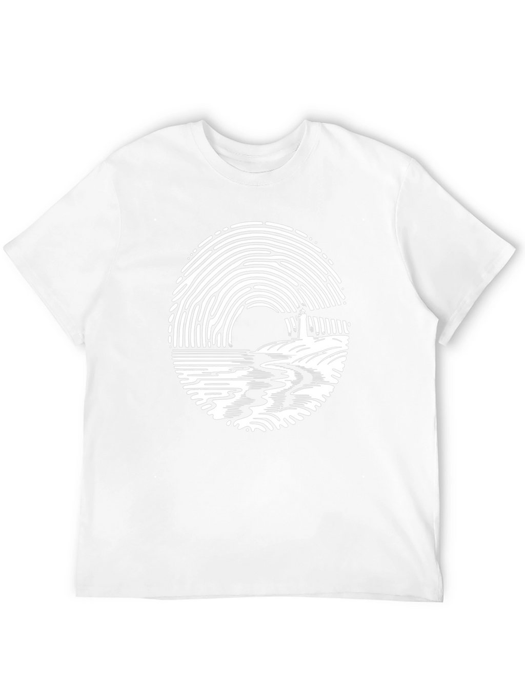 Fingerprint Lighthouse Graphic T-Shirt