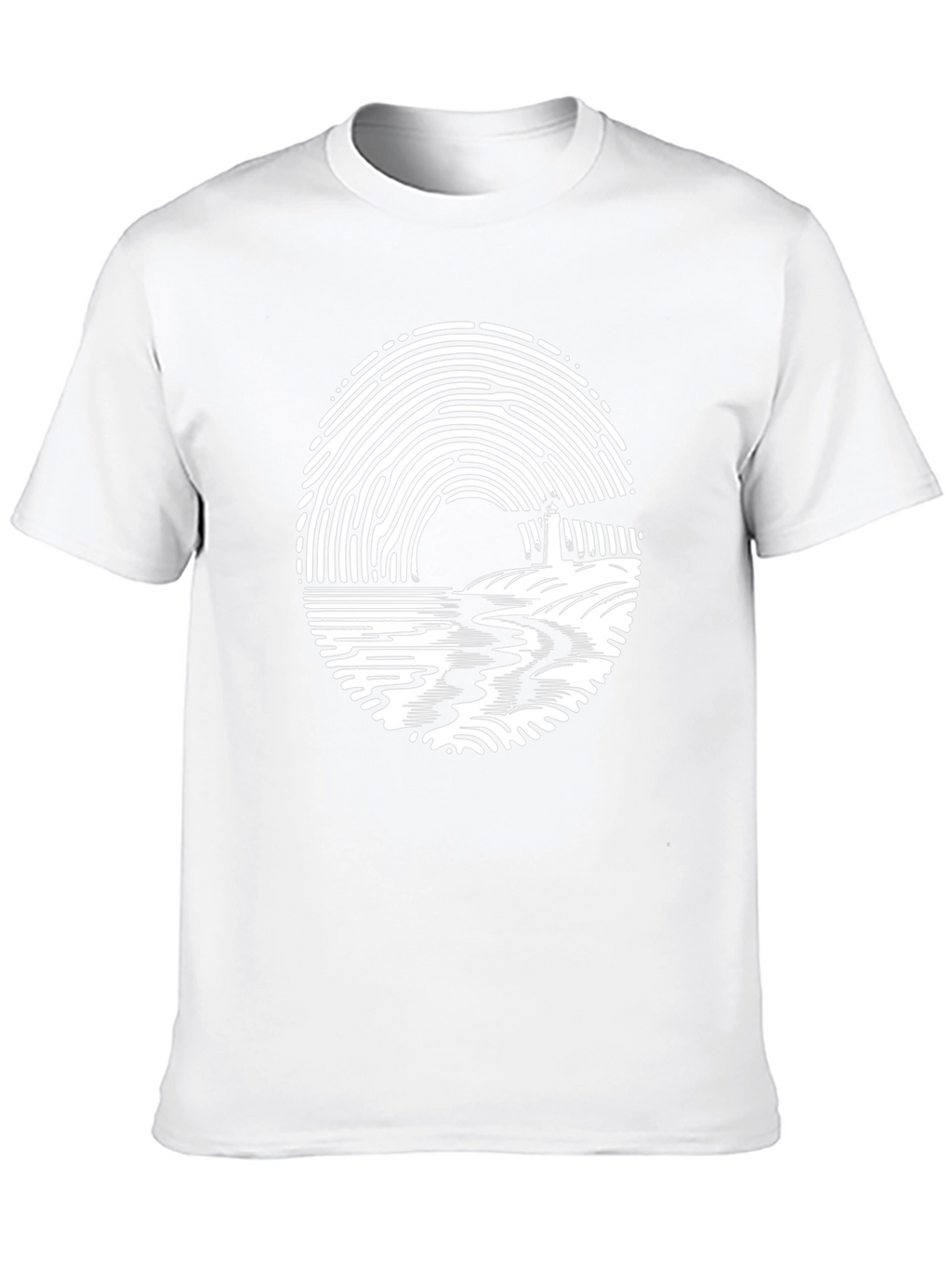 Fingerprint Lighthouse Graphic T-Shirt