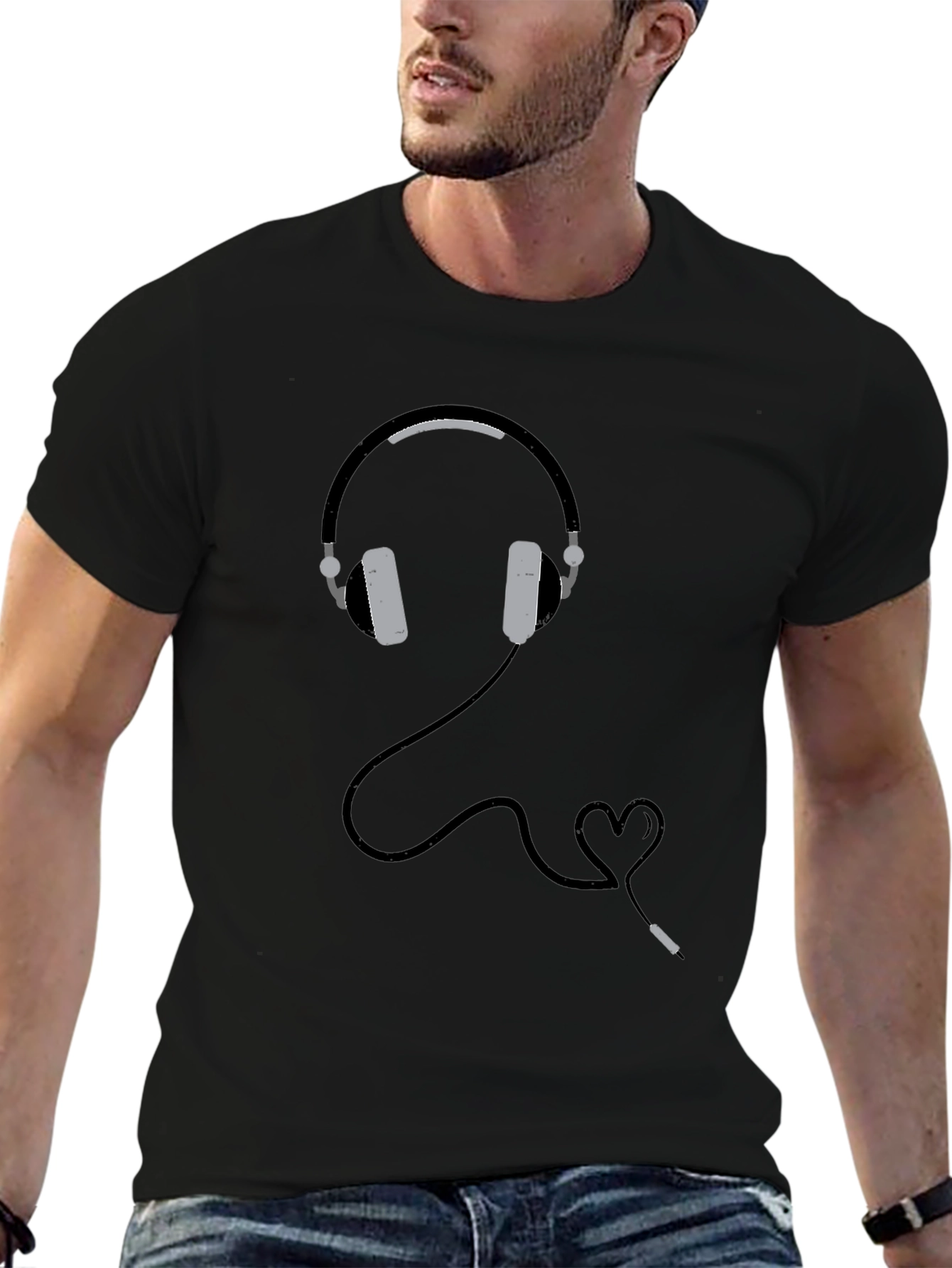 Headphones Heartbeat Graphic Tee