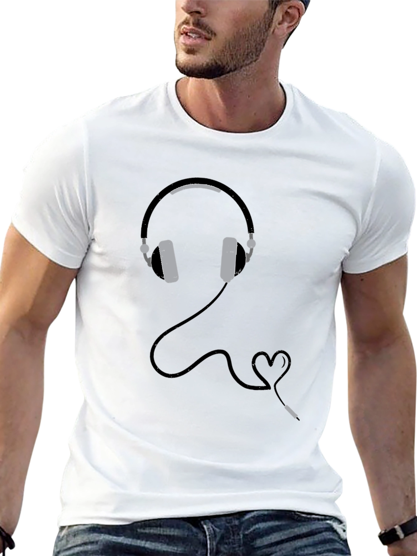 Headphones Heartbeat Graphic Tee