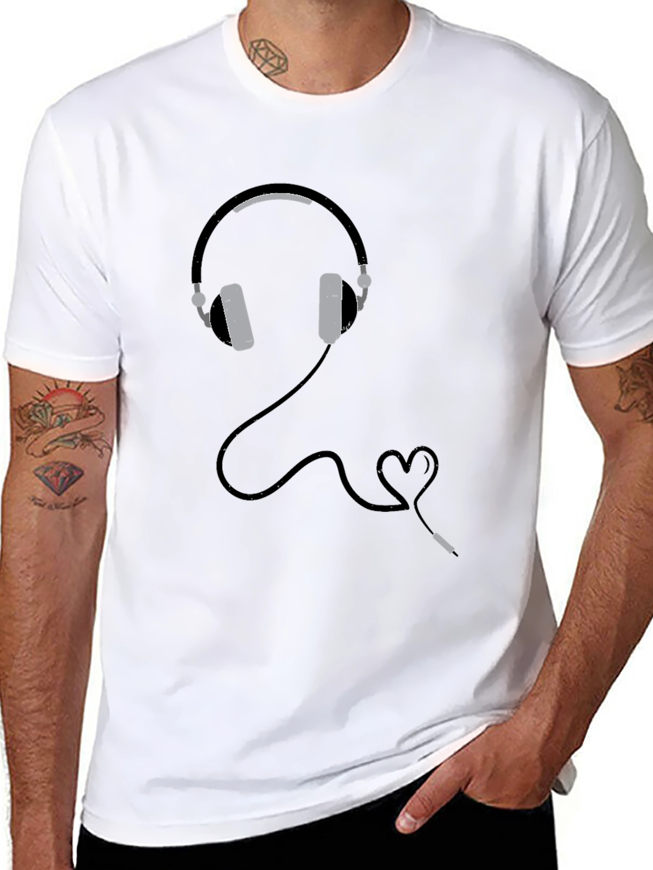 Headphones Heartbeat Graphic Tee