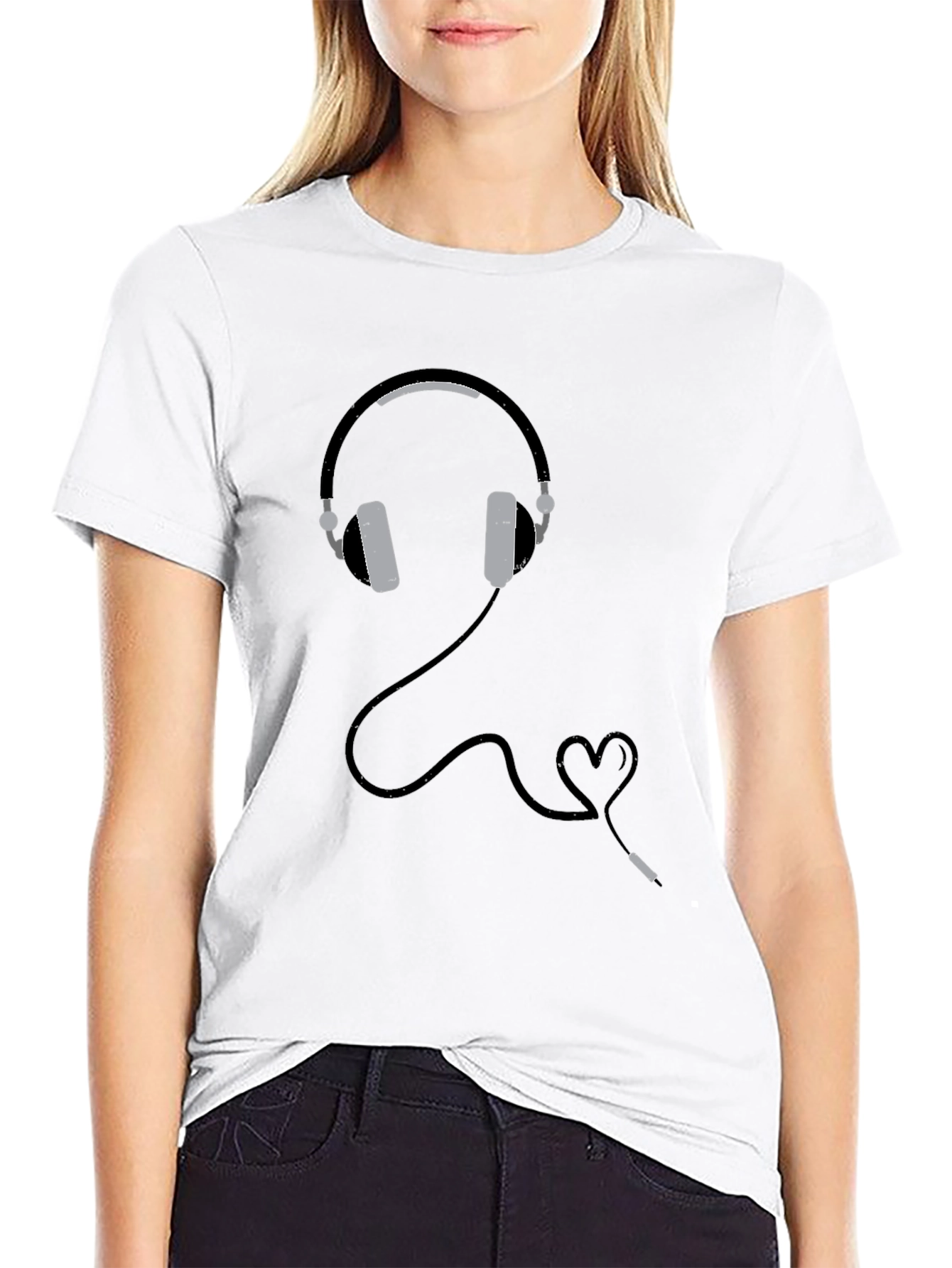 Headphones Heartbeat Graphic Tee
