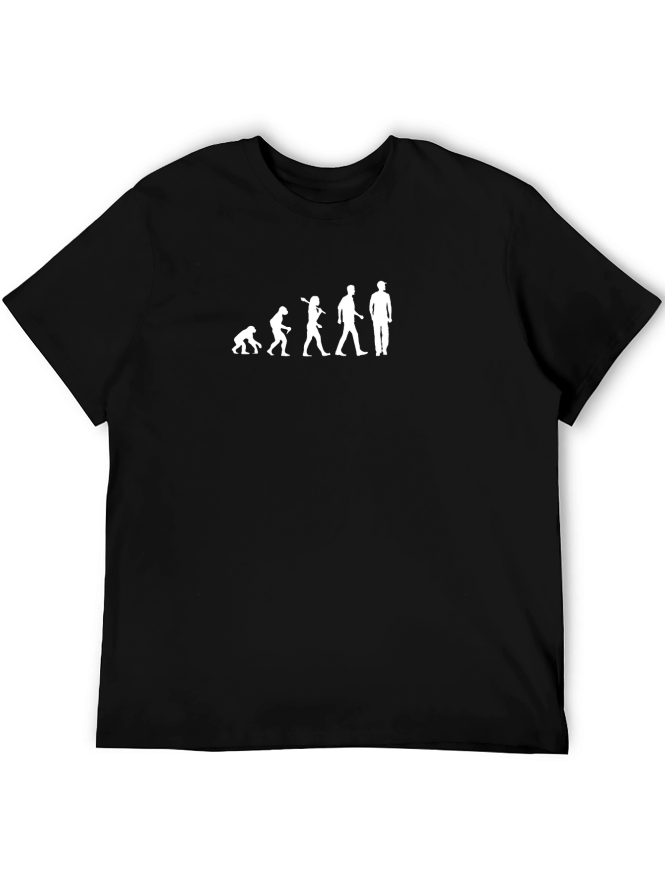 Evolution Of Man Black Graphic T-Shirt
