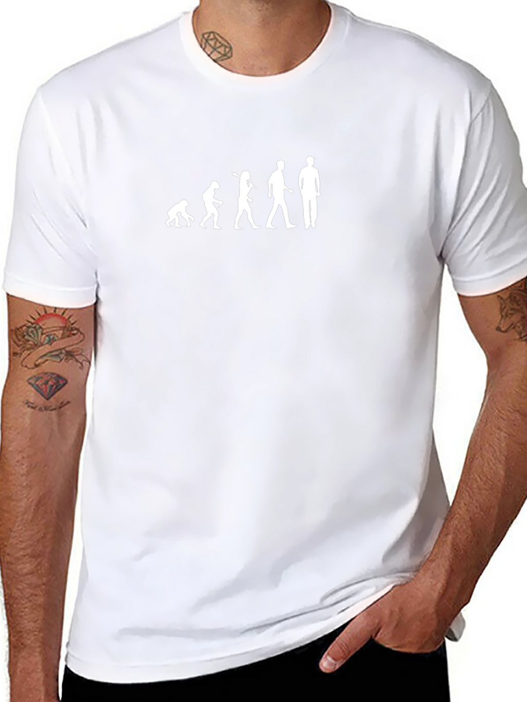 Evolution Of Man Black Graphic T-Shirt