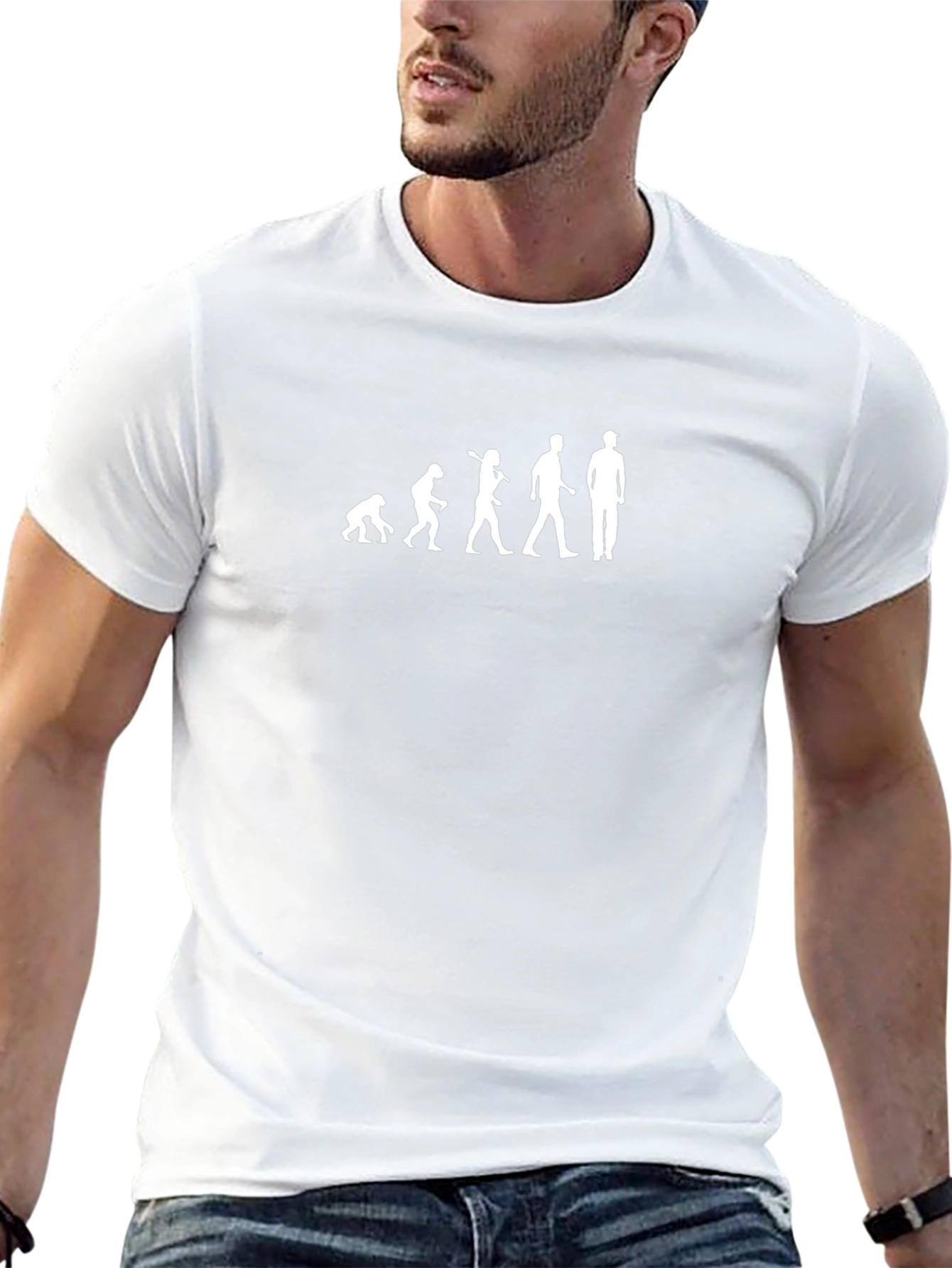 Evolution Of Man Black Graphic T-Shirt