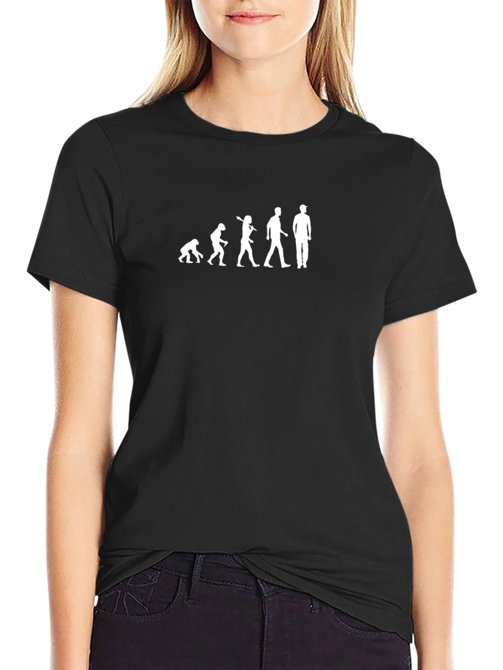 Evolution Of Man Black Graphic T-Shirt