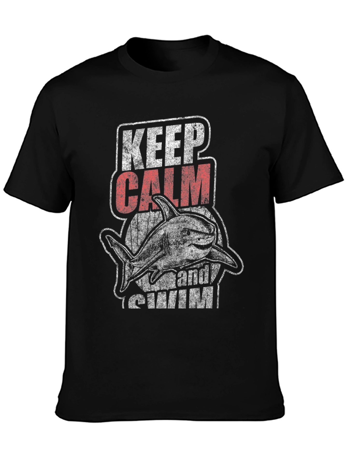 Keep Calm and Swim Shark Graphic T-Shirt