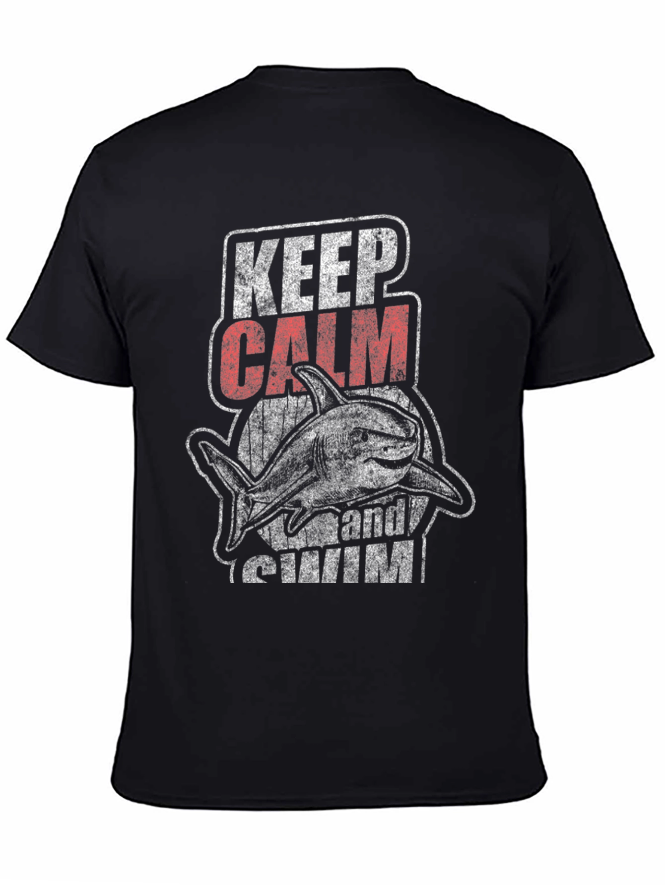 Keep Calm and Swim Shark Graphic T-Shirt
