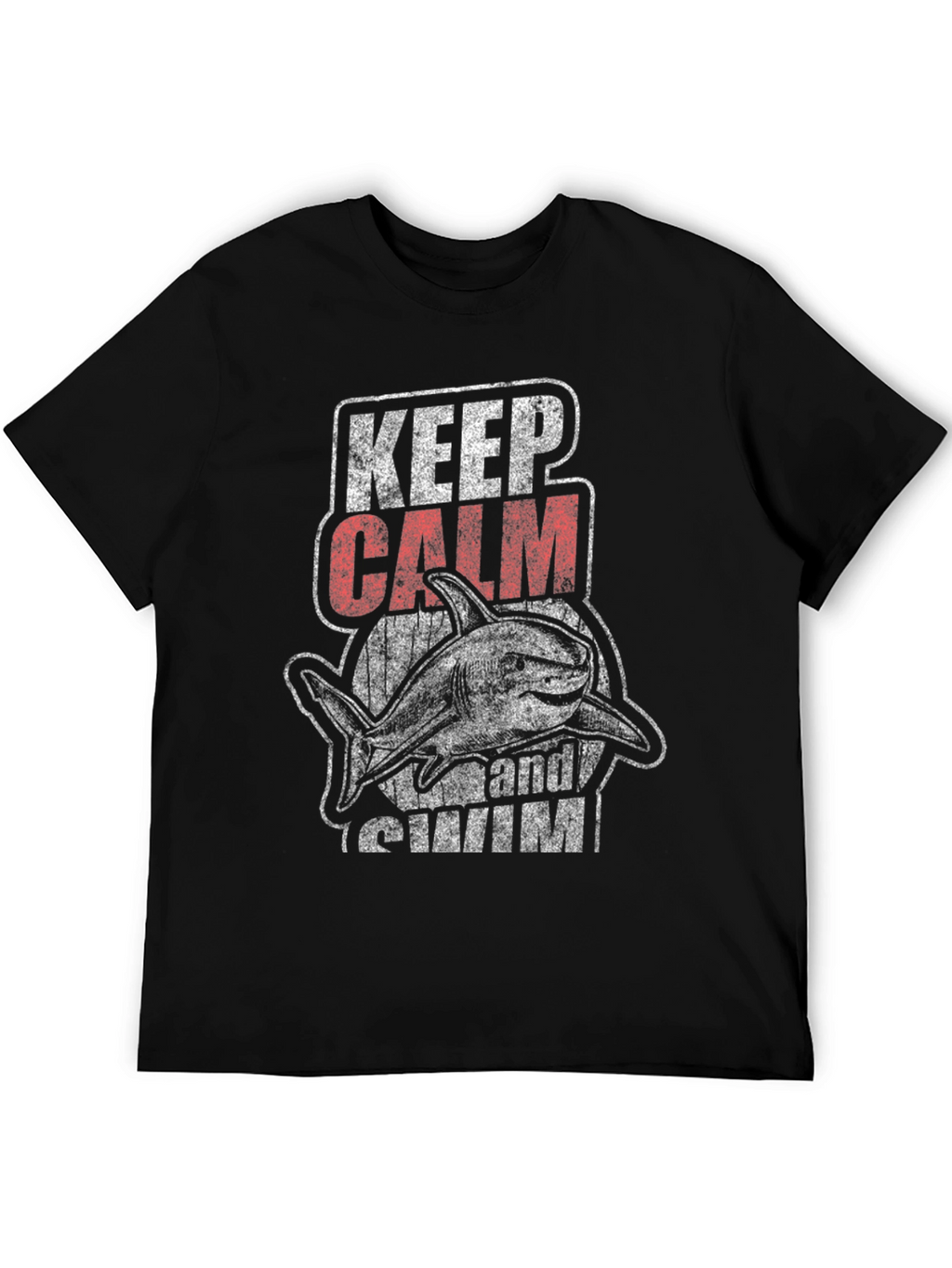 Keep Calm and Swim Shark Graphic T-Shirt