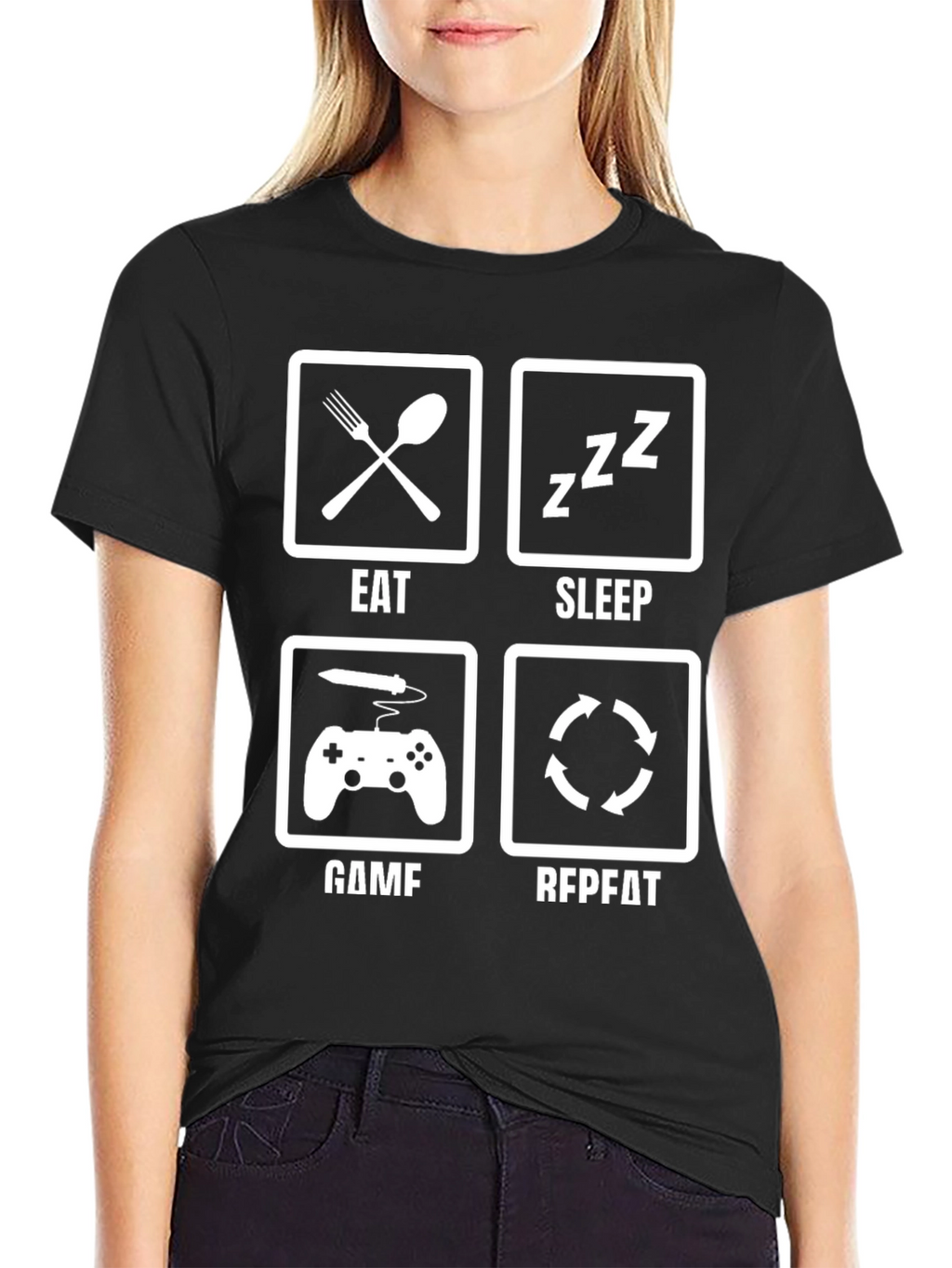 Eat Sleep Game Repeat T-Shirt Gamer Life