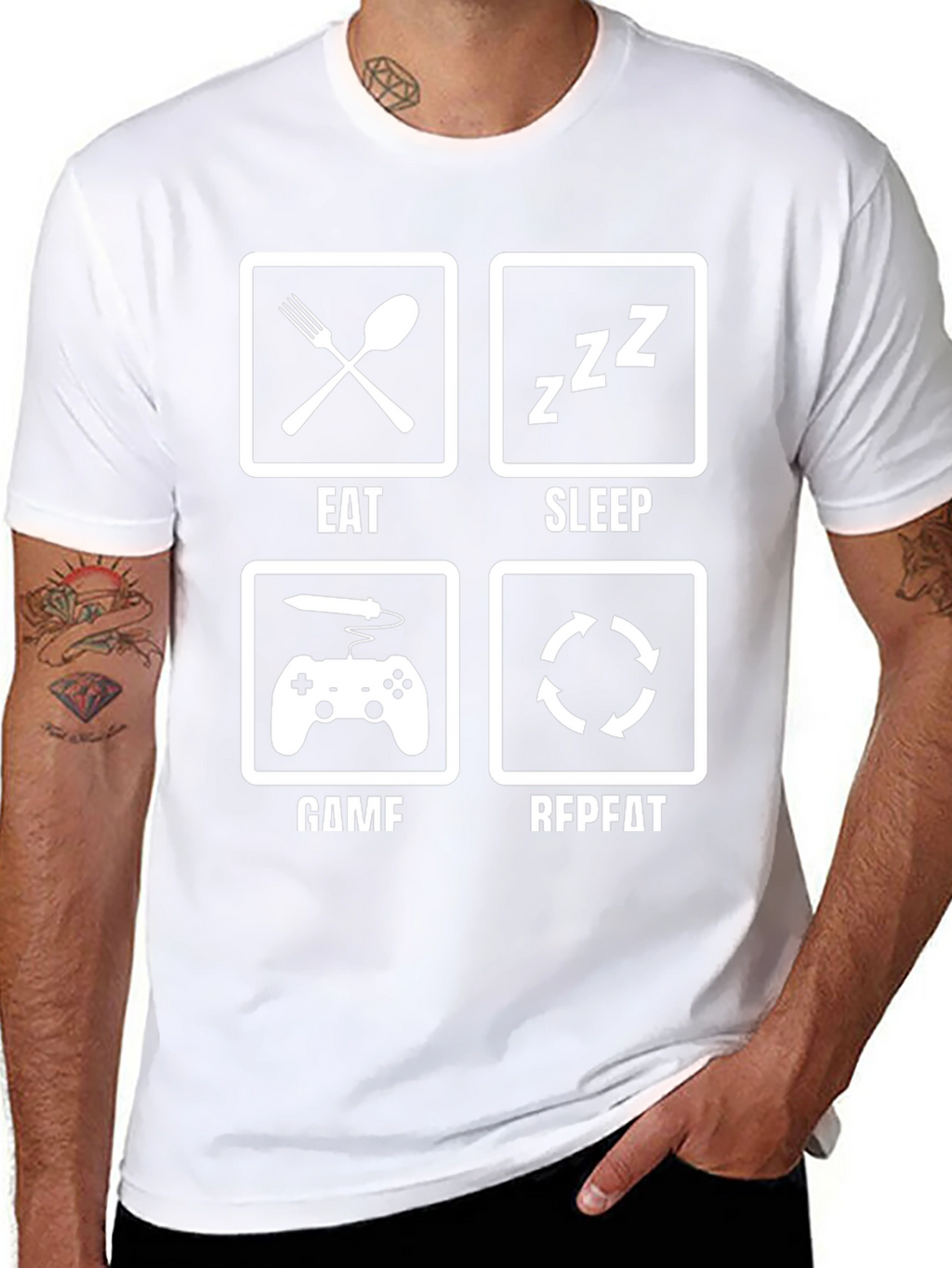 Eat Sleep Game Repeat T-Shirt Gamer Life