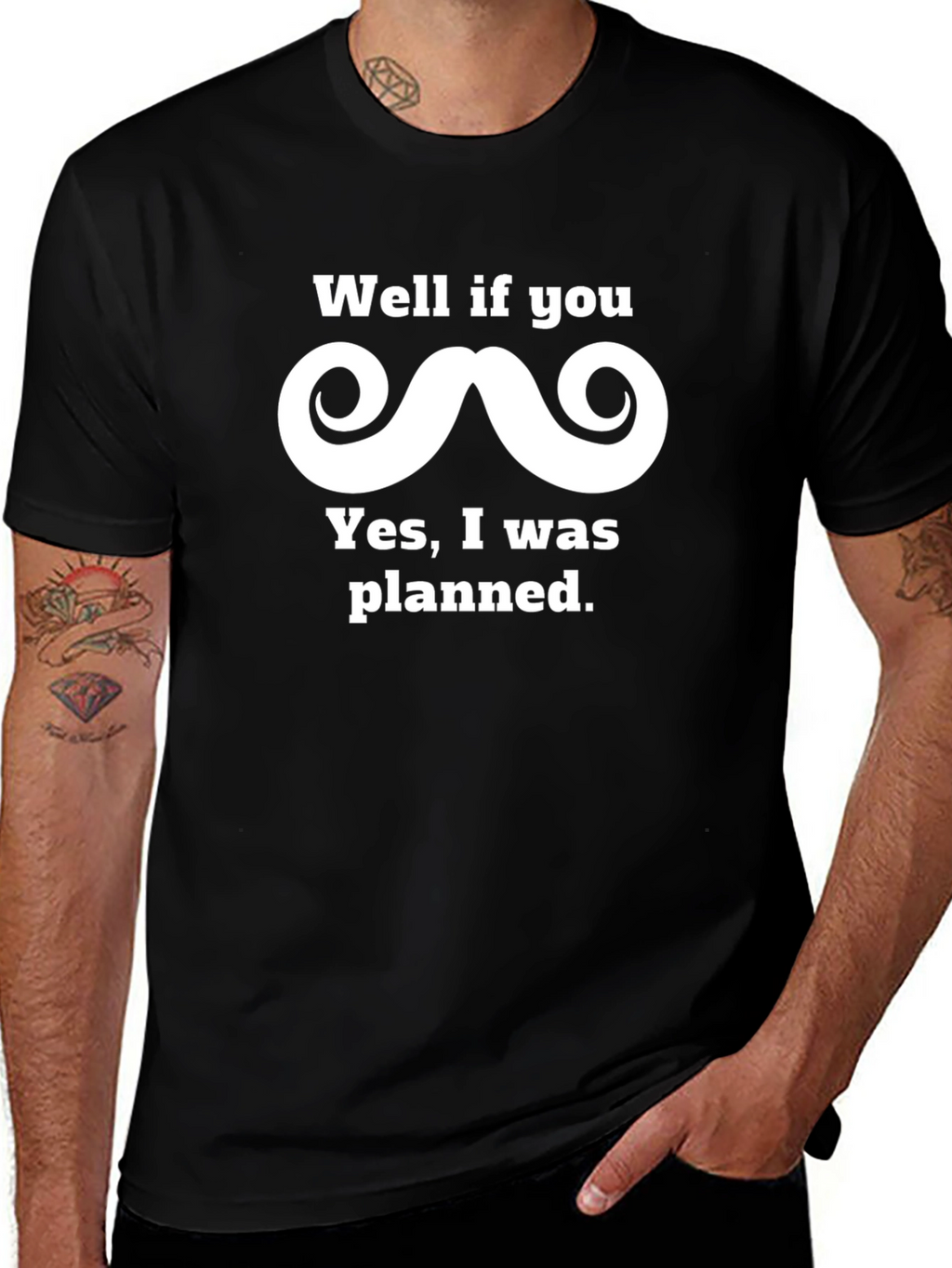 Funny Planned Mustache Graphic Tee