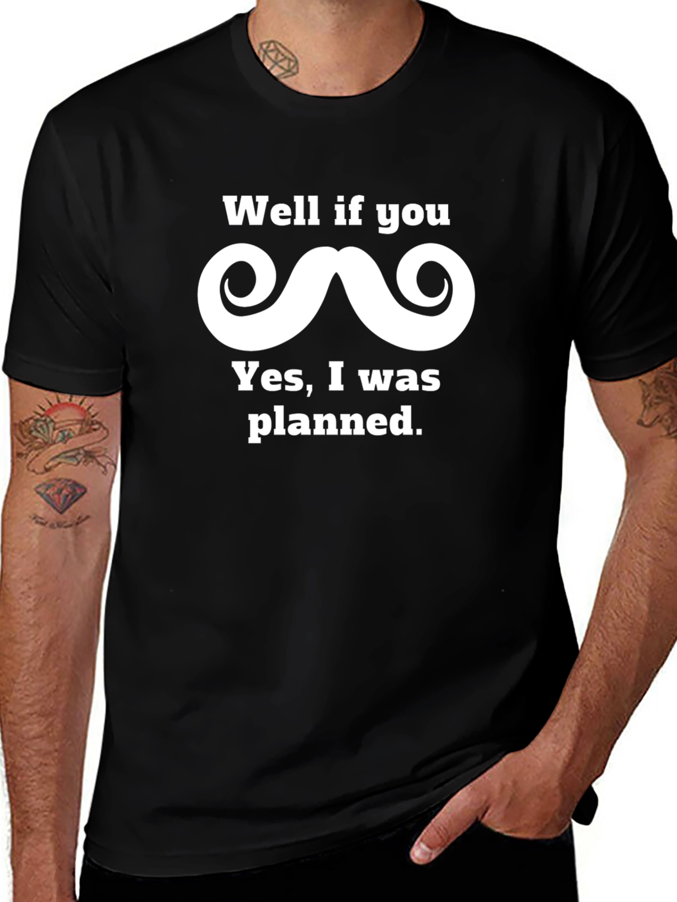 Funny Planned Mustache Graphic Tee