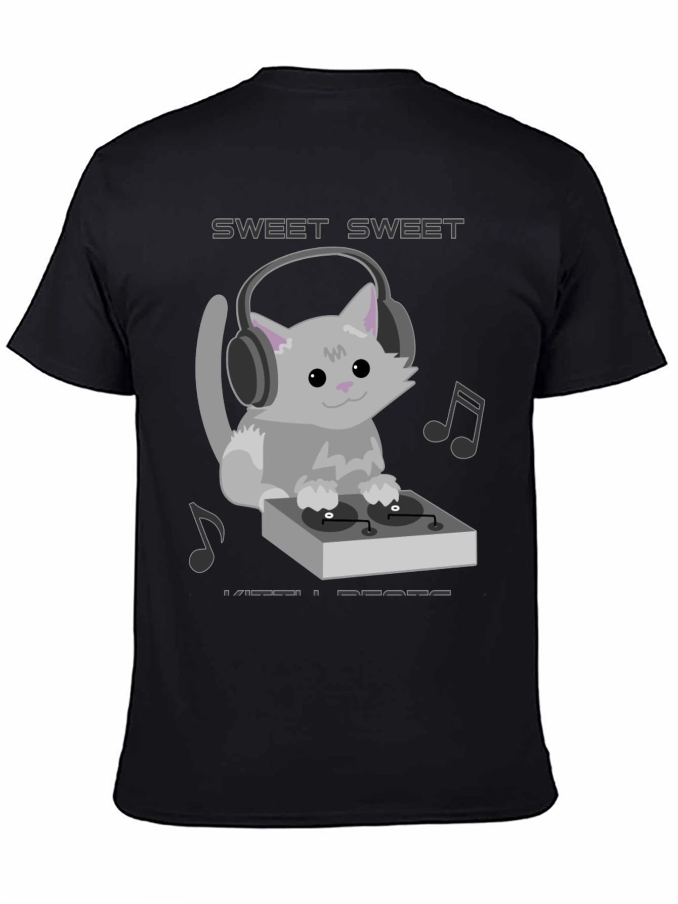 Sweet Beats Cat DJ Graphic Tee - Music Lovers T-Shirt