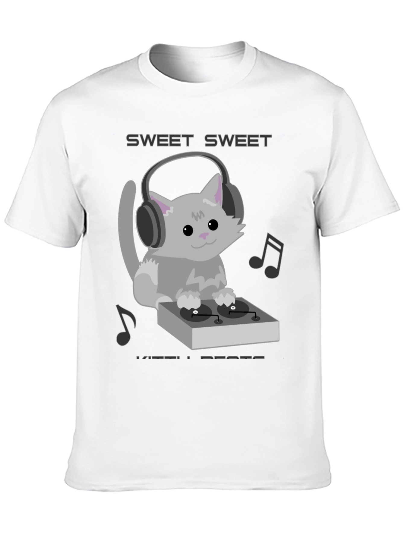 Sweet Beats Cat DJ Graphic Tee - Music Lovers T-Shirt