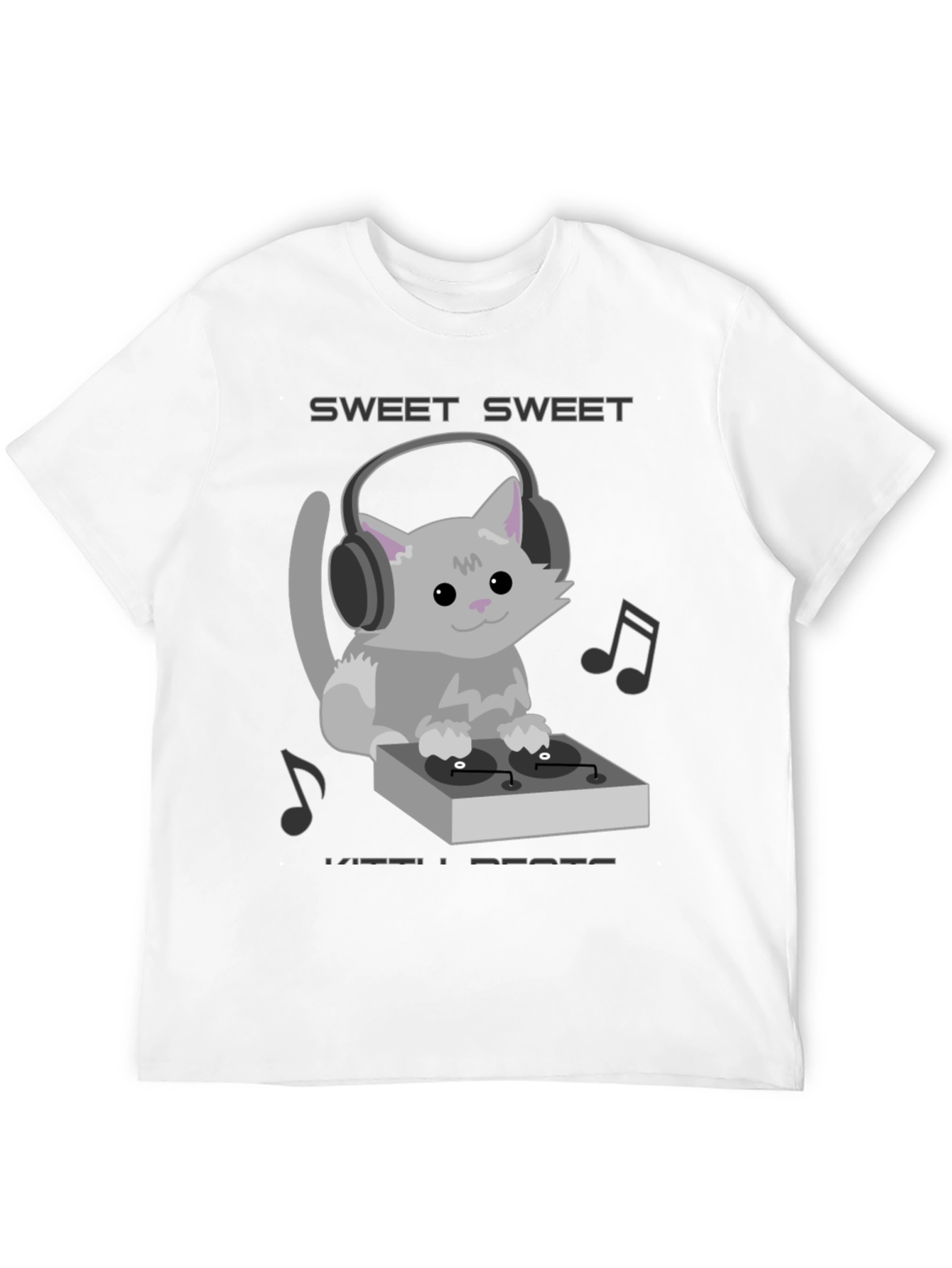 Sweet Beats Cat DJ Graphic Tee - Music Lovers T-Shirt