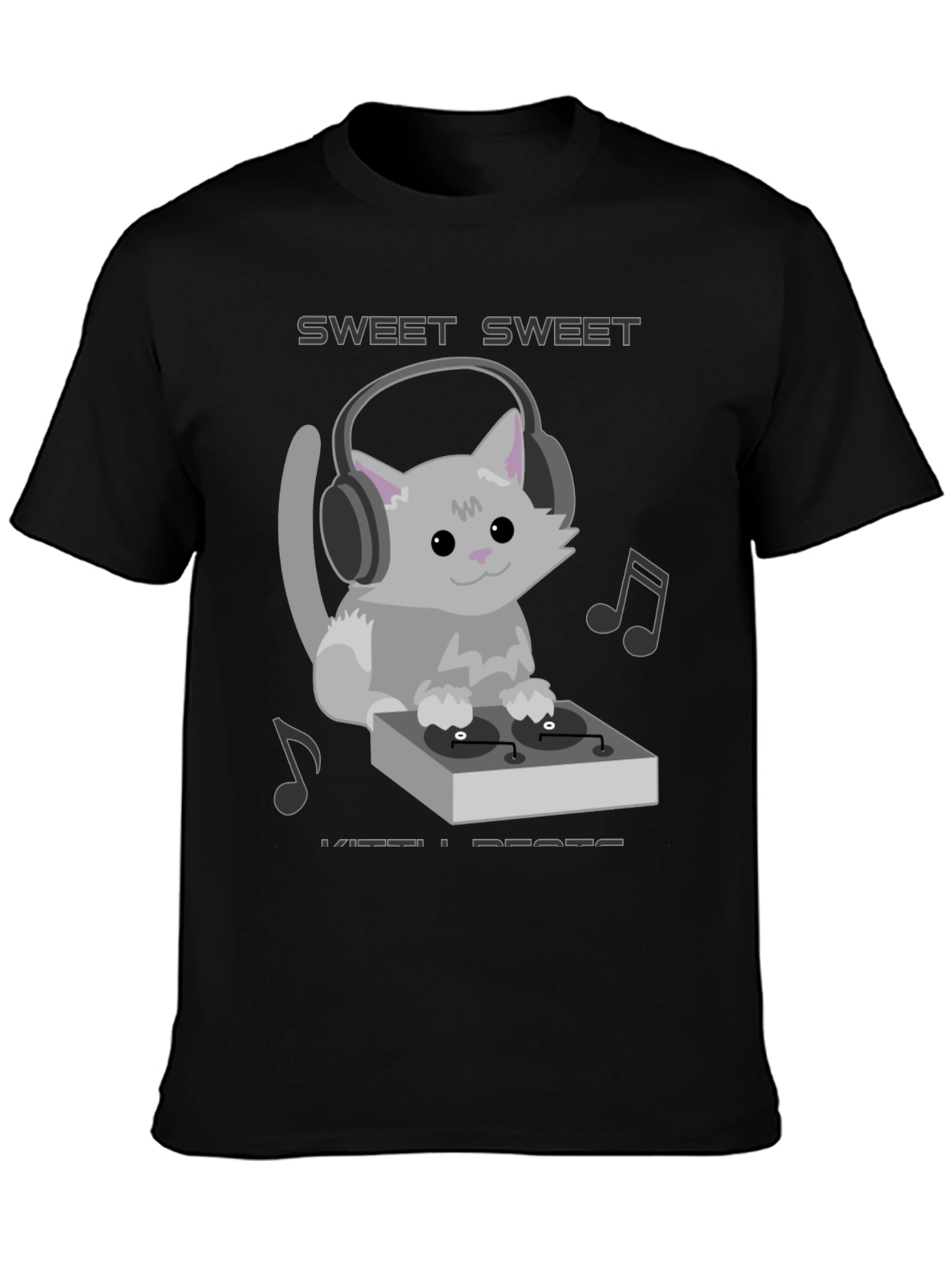 Sweet Beats Cat DJ Graphic Tee - Music Lovers T-Shirt