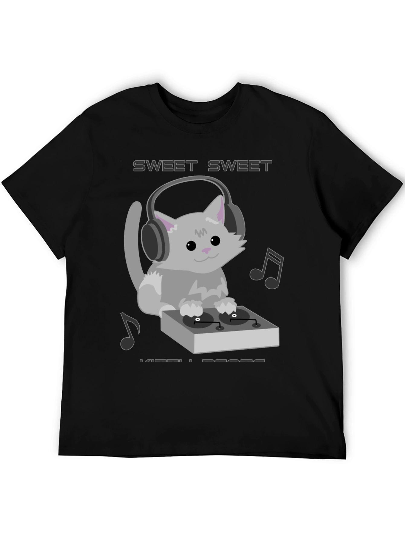 Sweet Beats Cat DJ Graphic Tee - Music Lovers T-Shirt