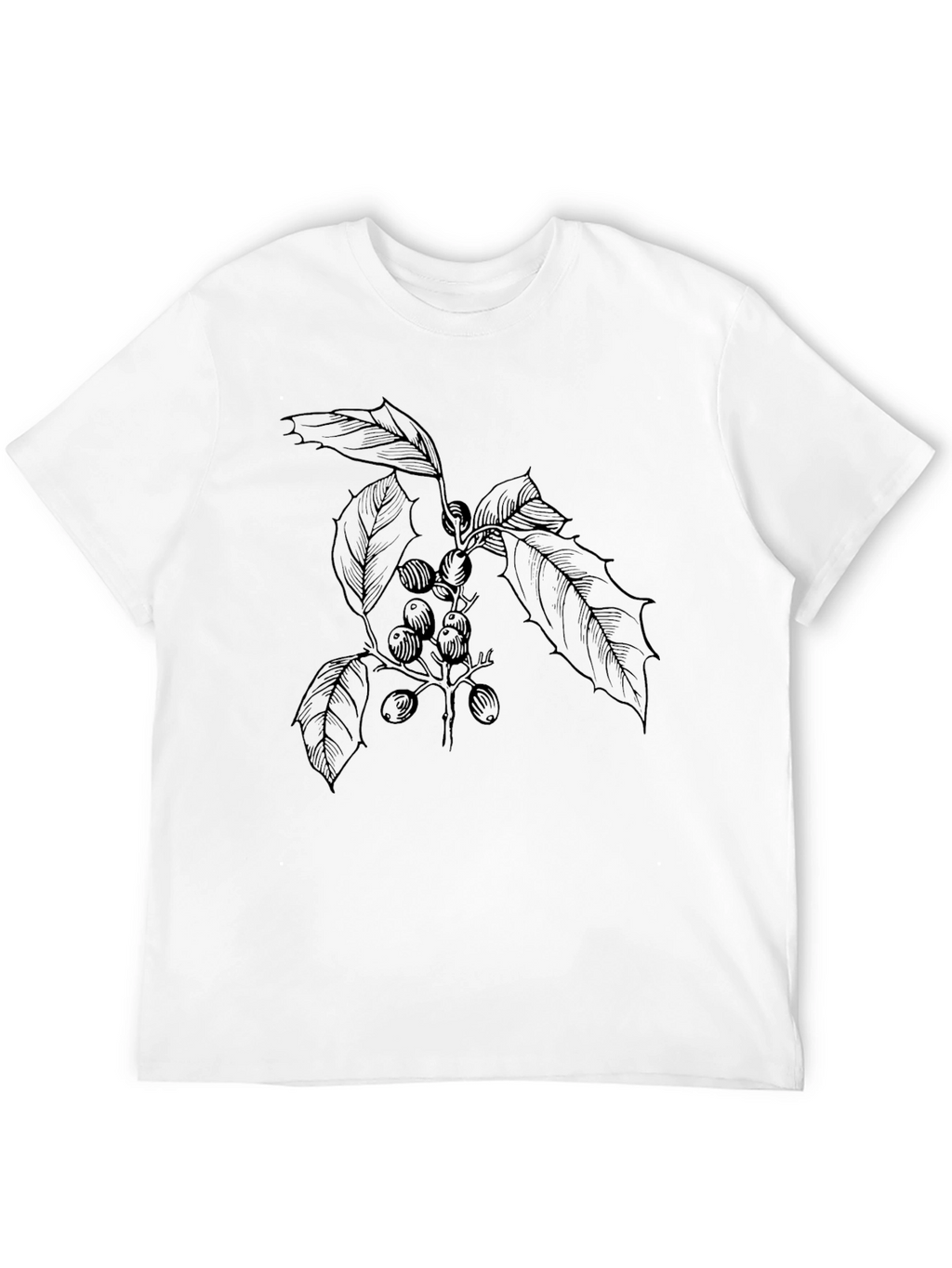 Botanical Print Black T-Shirt