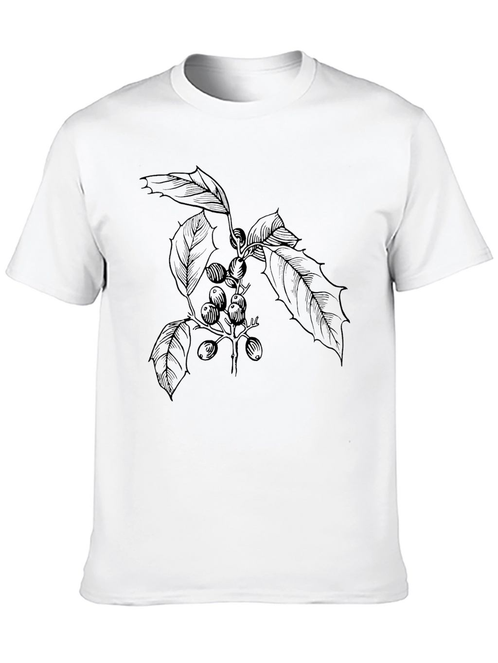 Botanical Print Black T-Shirt