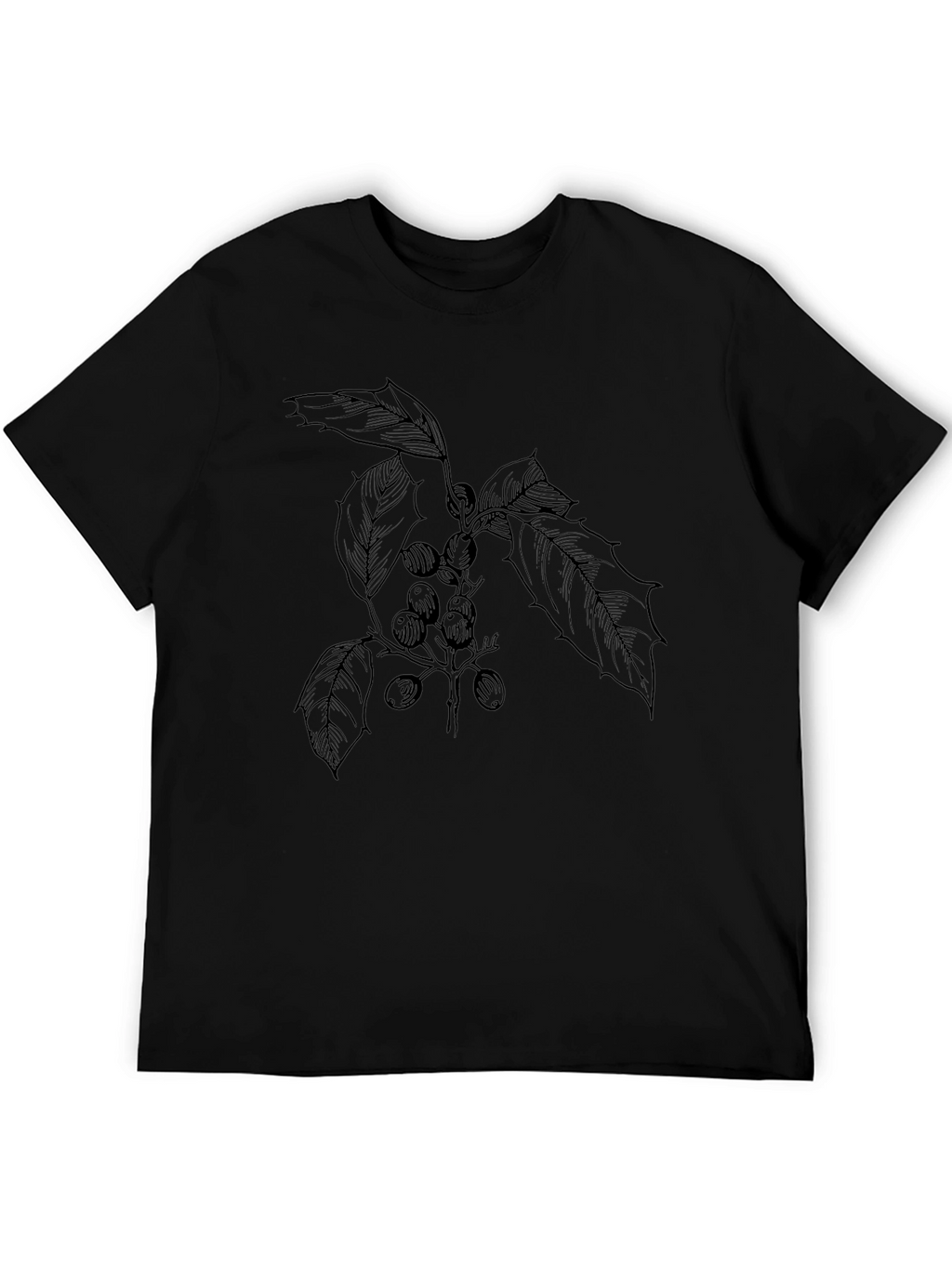 Botanical Print Black T-Shirt
