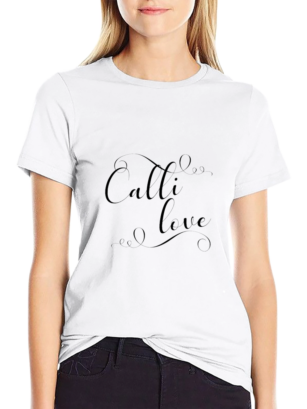 Elegant Calli Love Black T-Shirt