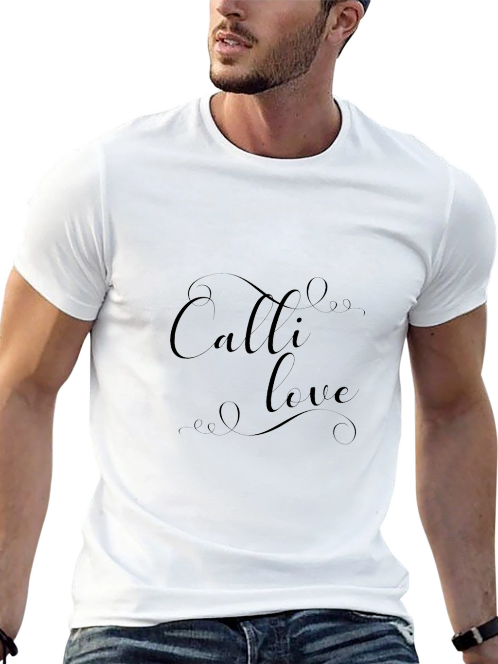 Elegant Calli Love Black T-Shirt