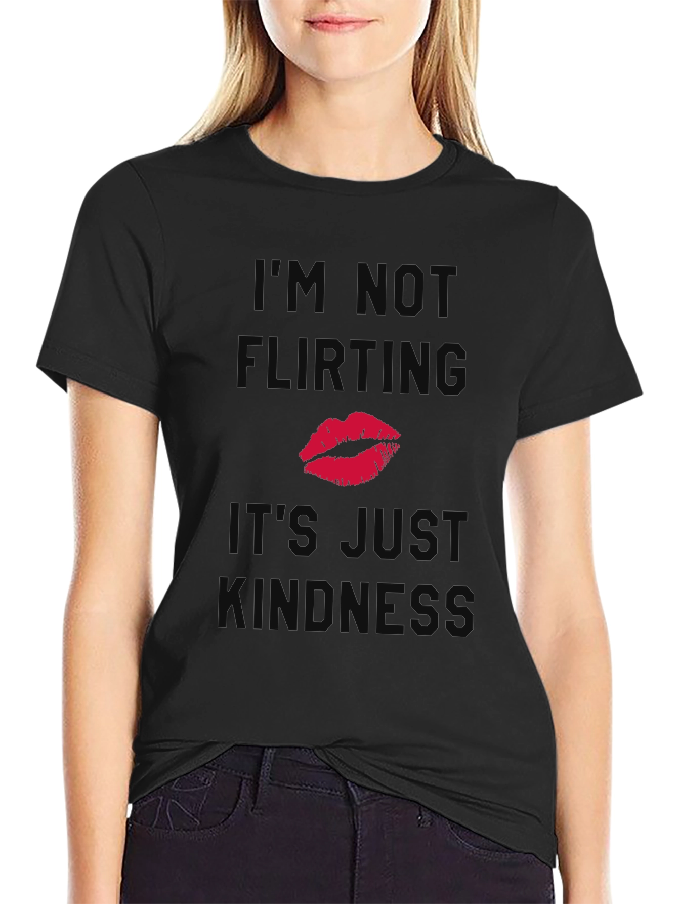 Funny Kindness T-Shirt - Im Not Flirting Kiss Tee