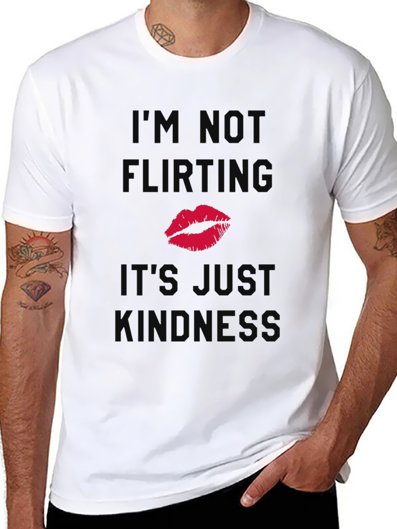 Funny Kindness T-Shirt - Im Not Flirting Kiss Tee