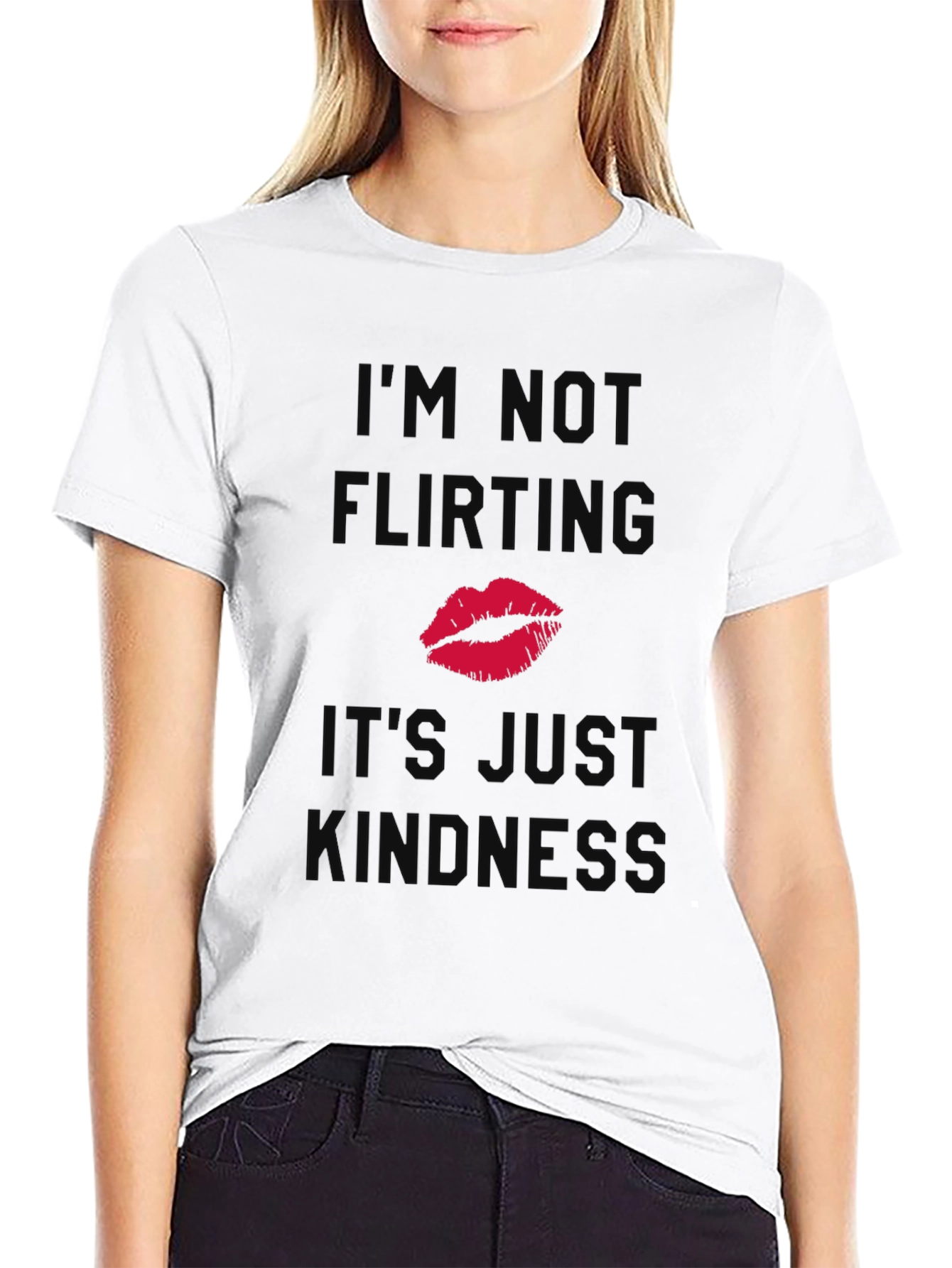 Funny Kindness T-Shirt - Im Not Flirting Kiss Tee