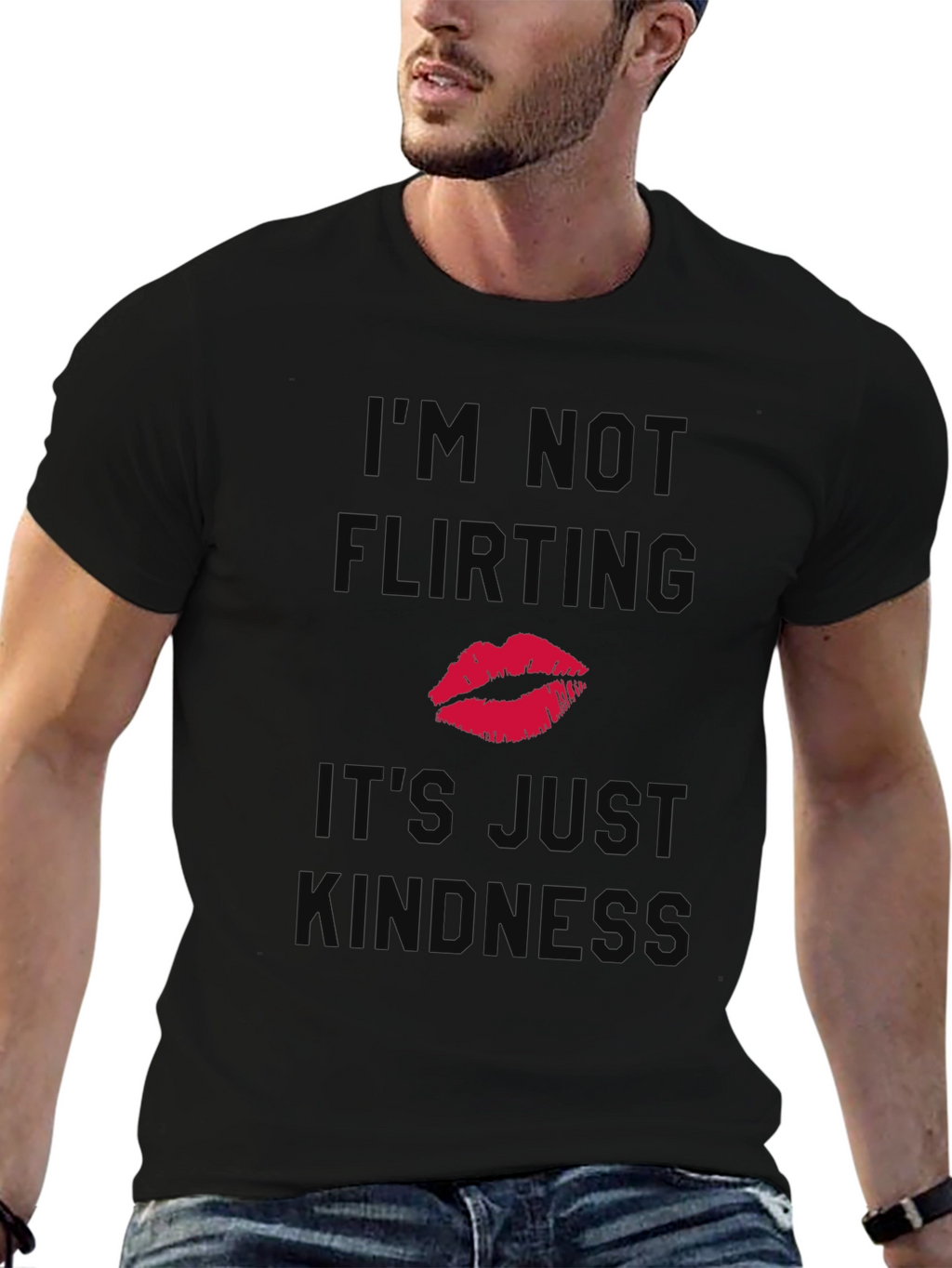 Funny Kindness T-Shirt - Im Not Flirting Kiss Tee