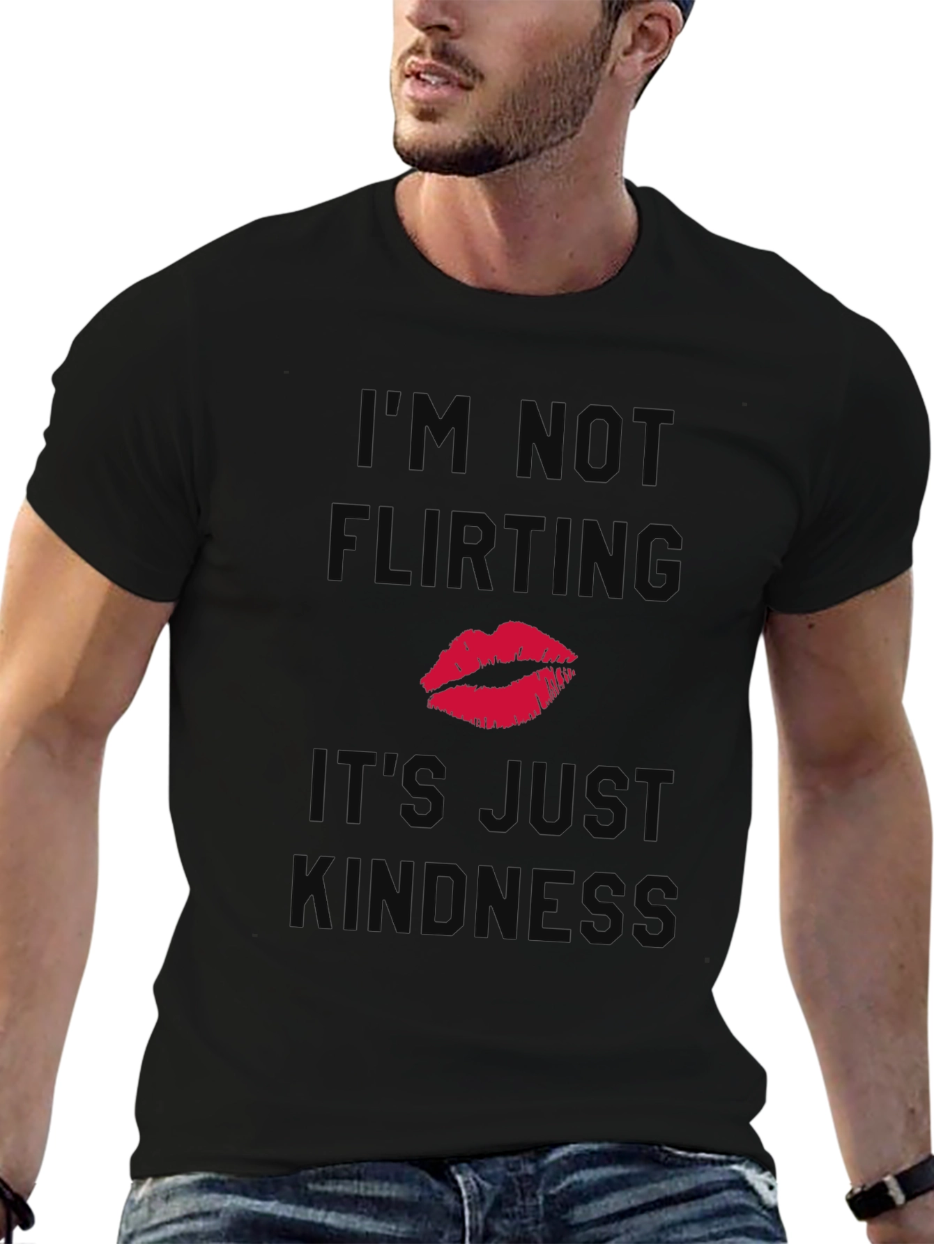 Funny Kindness T-Shirt - Im Not Flirting Kiss Tee