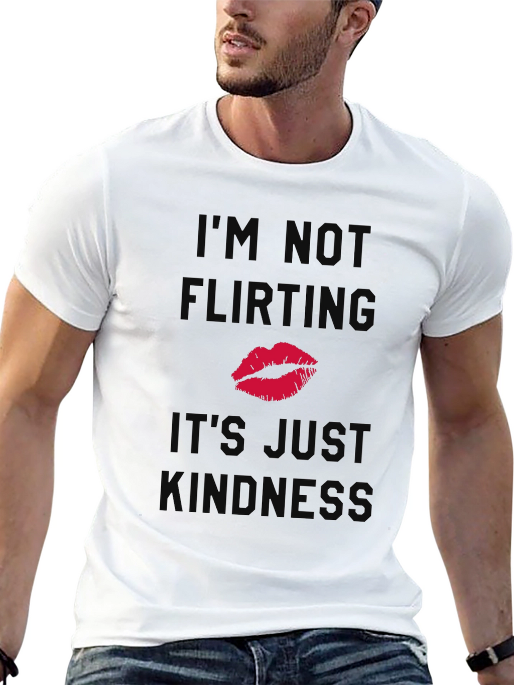 Funny Kindness T-Shirt - Im Not Flirting Kiss Tee