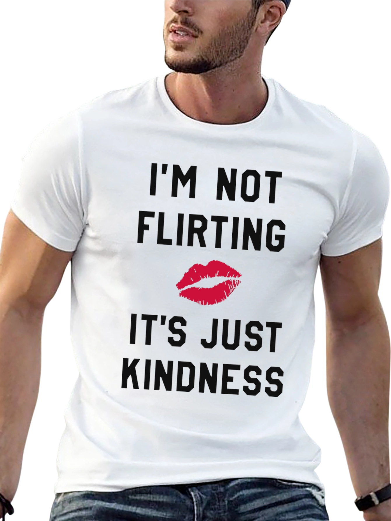 Funny Kindness T-Shirt - Im Not Flirting Kiss Tee