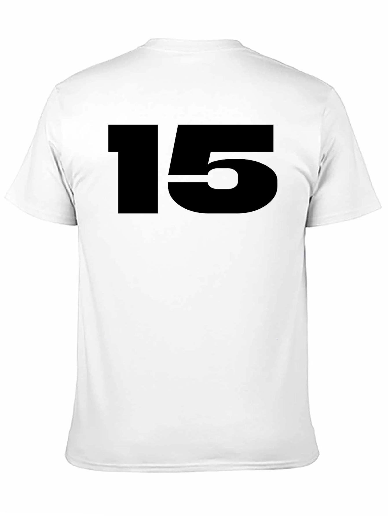 Black T-Shirt with Bold Number 15