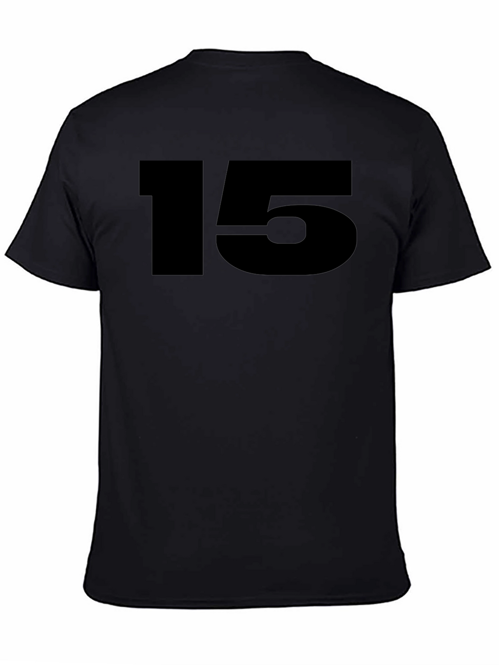 Black T-Shirt with Bold Number 15