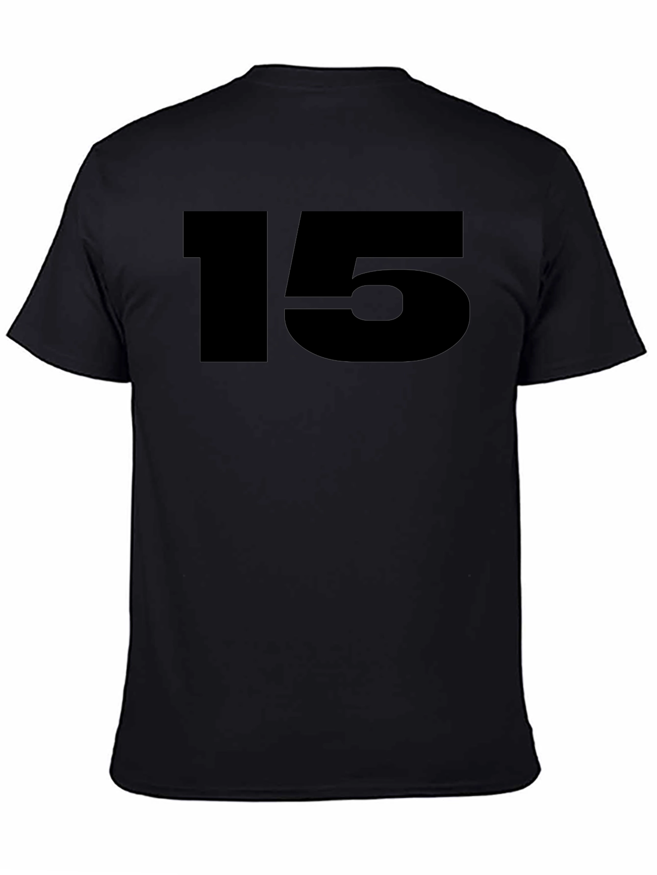 Black T-Shirt with Bold Number 15
