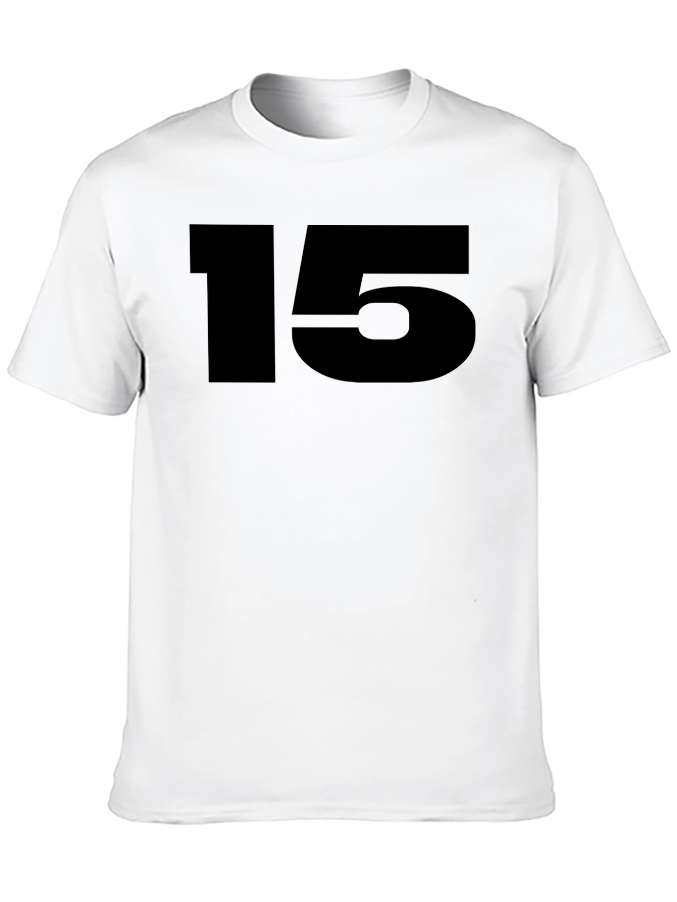 Black T-Shirt with Bold Number 15