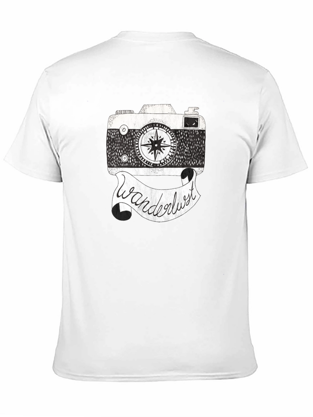 Wanderlust Camera Graphic Tee - Black Cotton Shirt