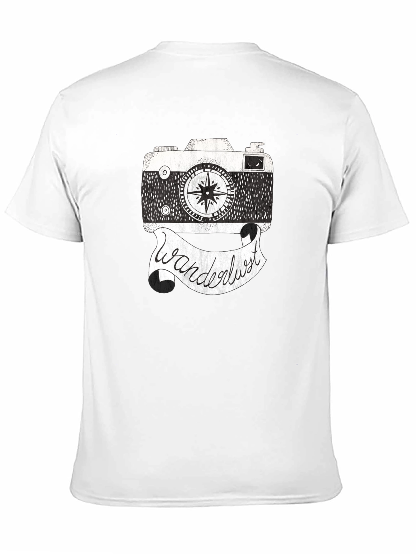 Wanderlust Camera Graphic Tee - Black Cotton Shirt