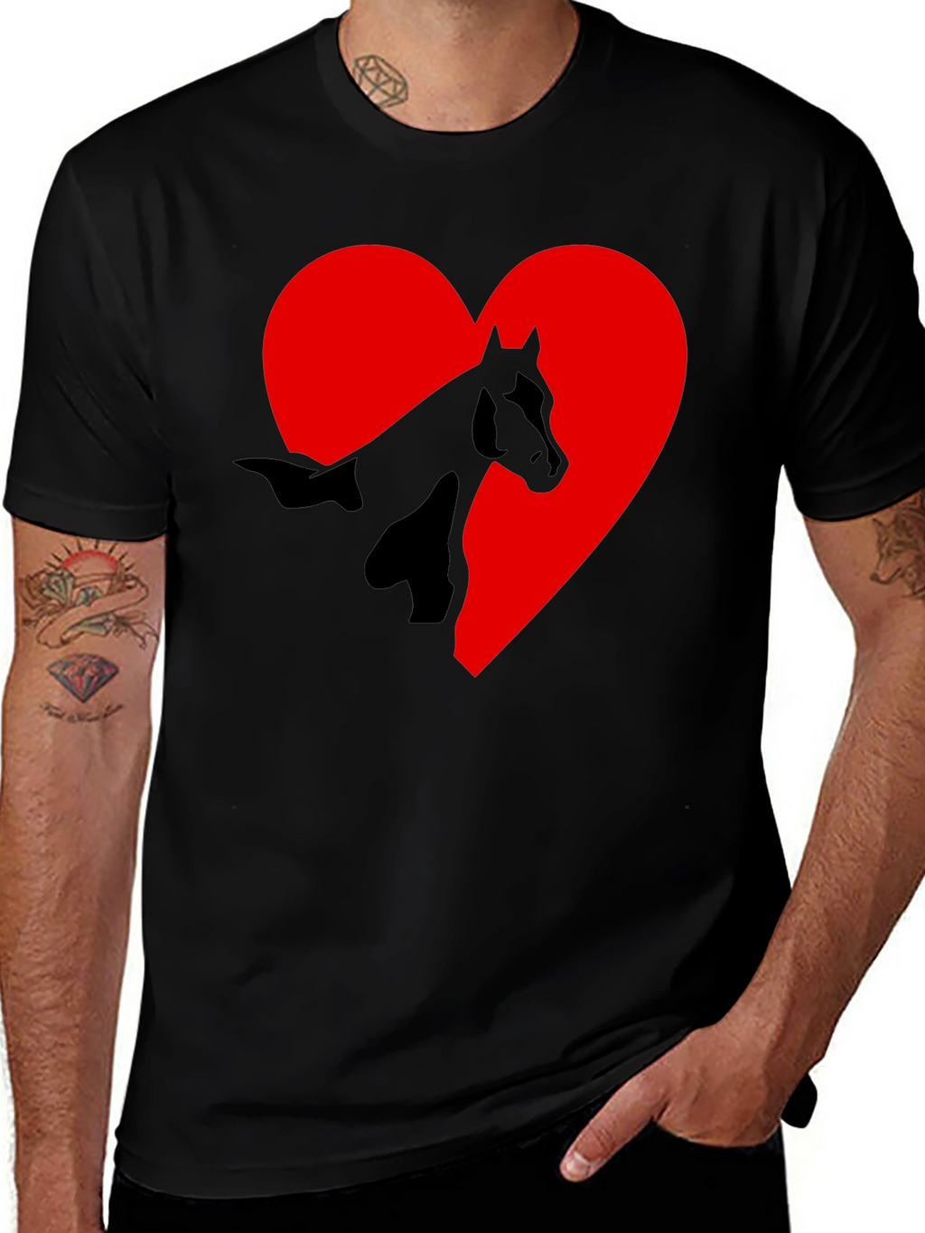 Horse Heart Graphic T-Shirt - Black Tee