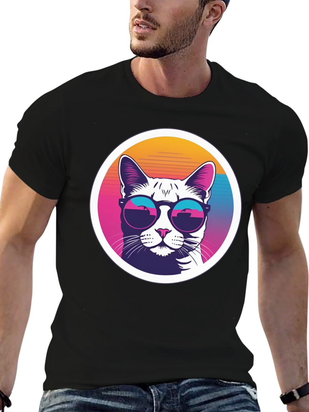 Cool Cat Tee - Retro Sunglasses Graphic T-Shirt