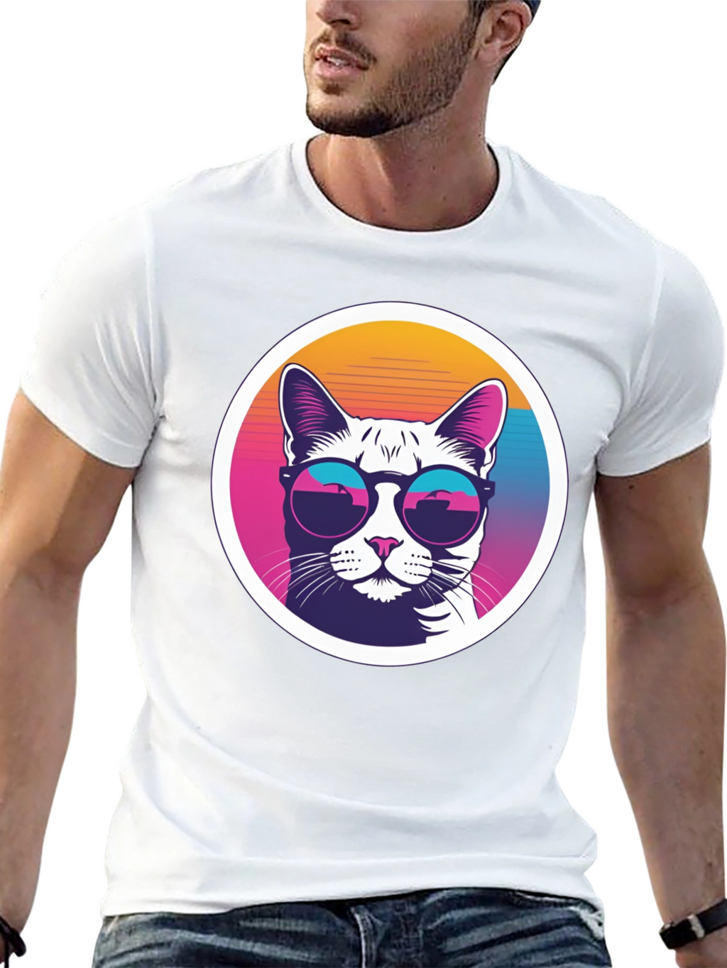 Cool Cat Tee - Retro Sunglasses Graphic T-Shirt