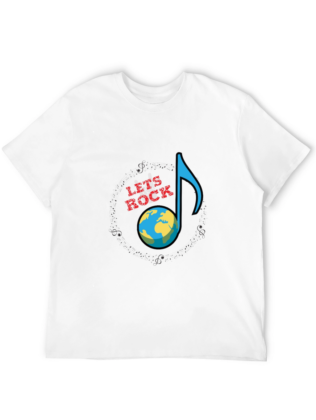 Lets Rock Planet Earth Graphic T-Shirt - Black